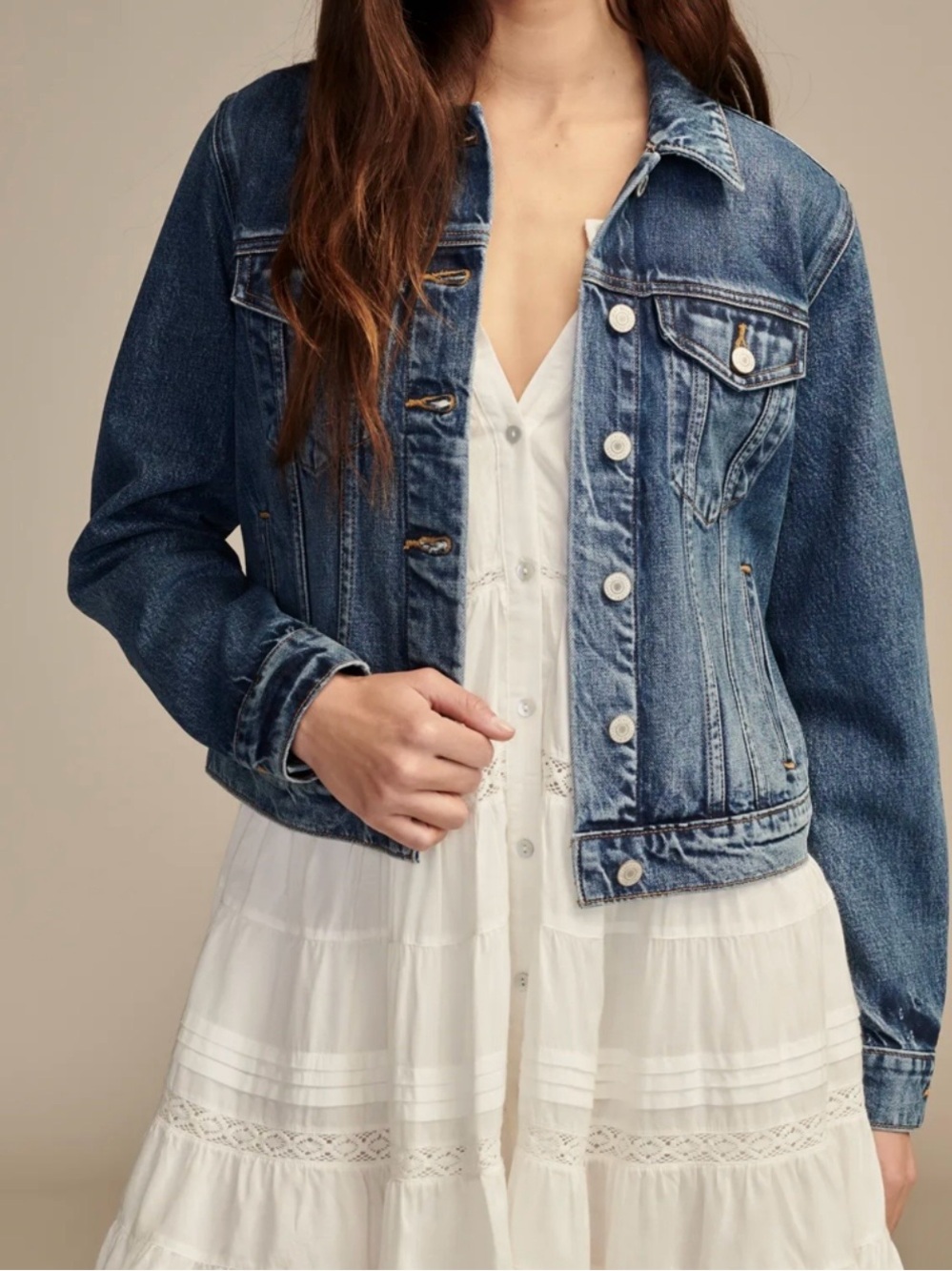 Lucky Brand The Tomboy Denim Jean Jacket in Medium Blue